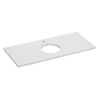 Столешница OLIVIA 100 см под 1 раковину из стекла, цвет: Белый