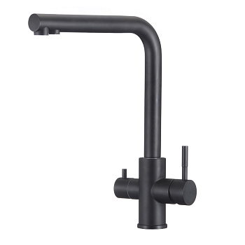 Смеситель для кухни ЧЕРНЫЙ под фильтр из нержавеющей стали EKO, EKO05-151Black