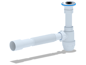 Cифон для раковины АНИ Пласт Юнг BM1016 1 1/4 дюйма 32 c гибкой трубой 32х40/50