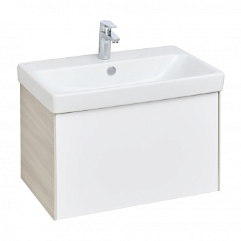 Тумба АСТИ 70, подвесная, белый, ясень шимо (под раковину АДРИАНА 70)