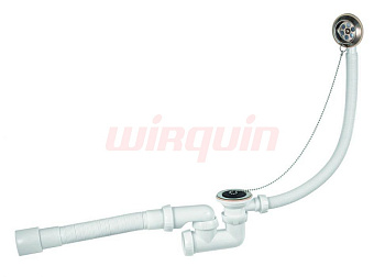 Сифон для ванны с выпуском и переливом регул. 1 1/2*40, c гофрированной трубой 40/40*50 (SW1205) WIR