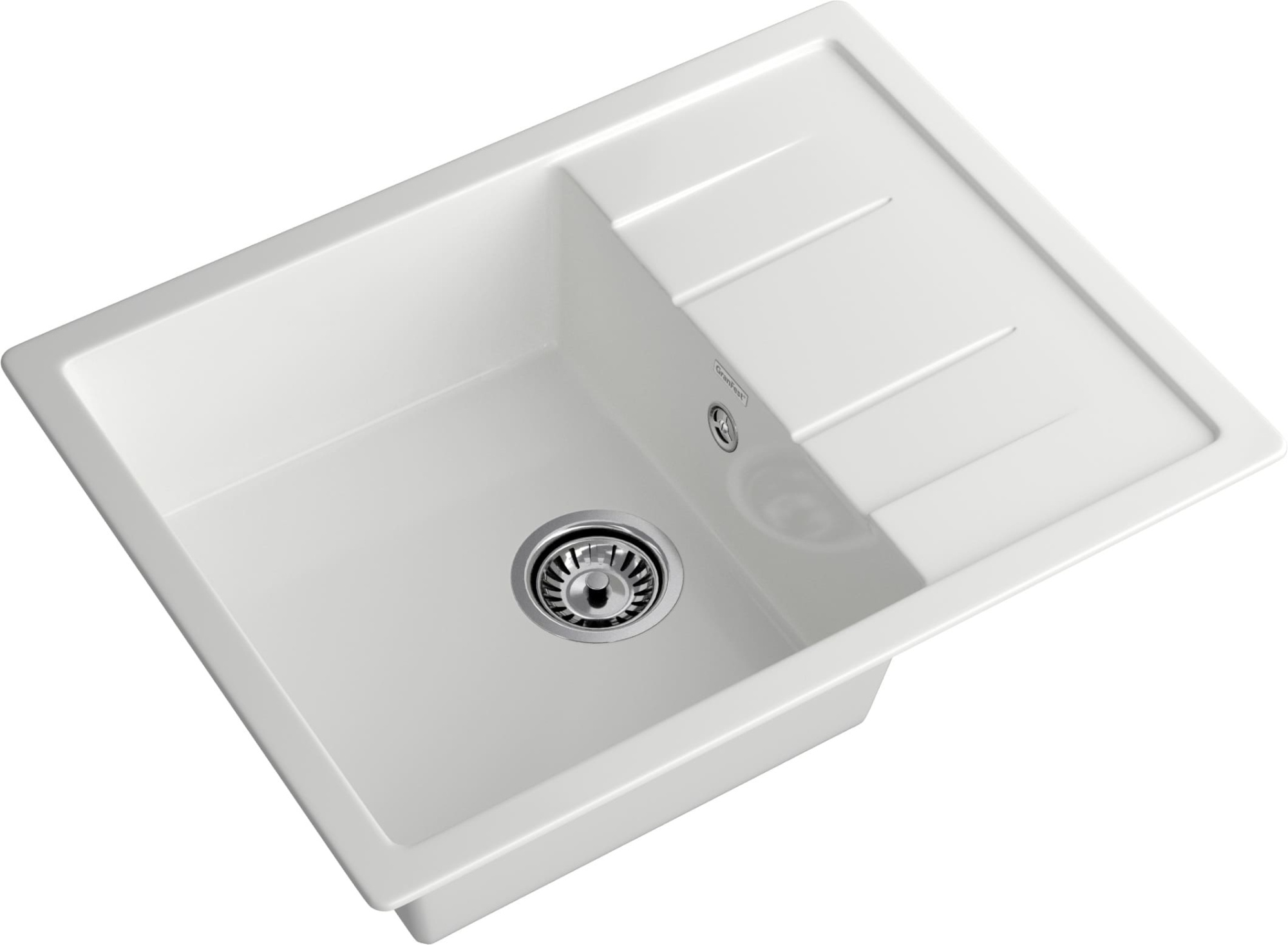 GRANFEST Мойка композит QUADRO GF-Q--650L чаша с крылом  650*500мм  иней  арт.GF-