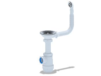 Сифон для мойки АНИ Пласт Грот A0142S 3 1/2 дюйма 40 с гибким переливом