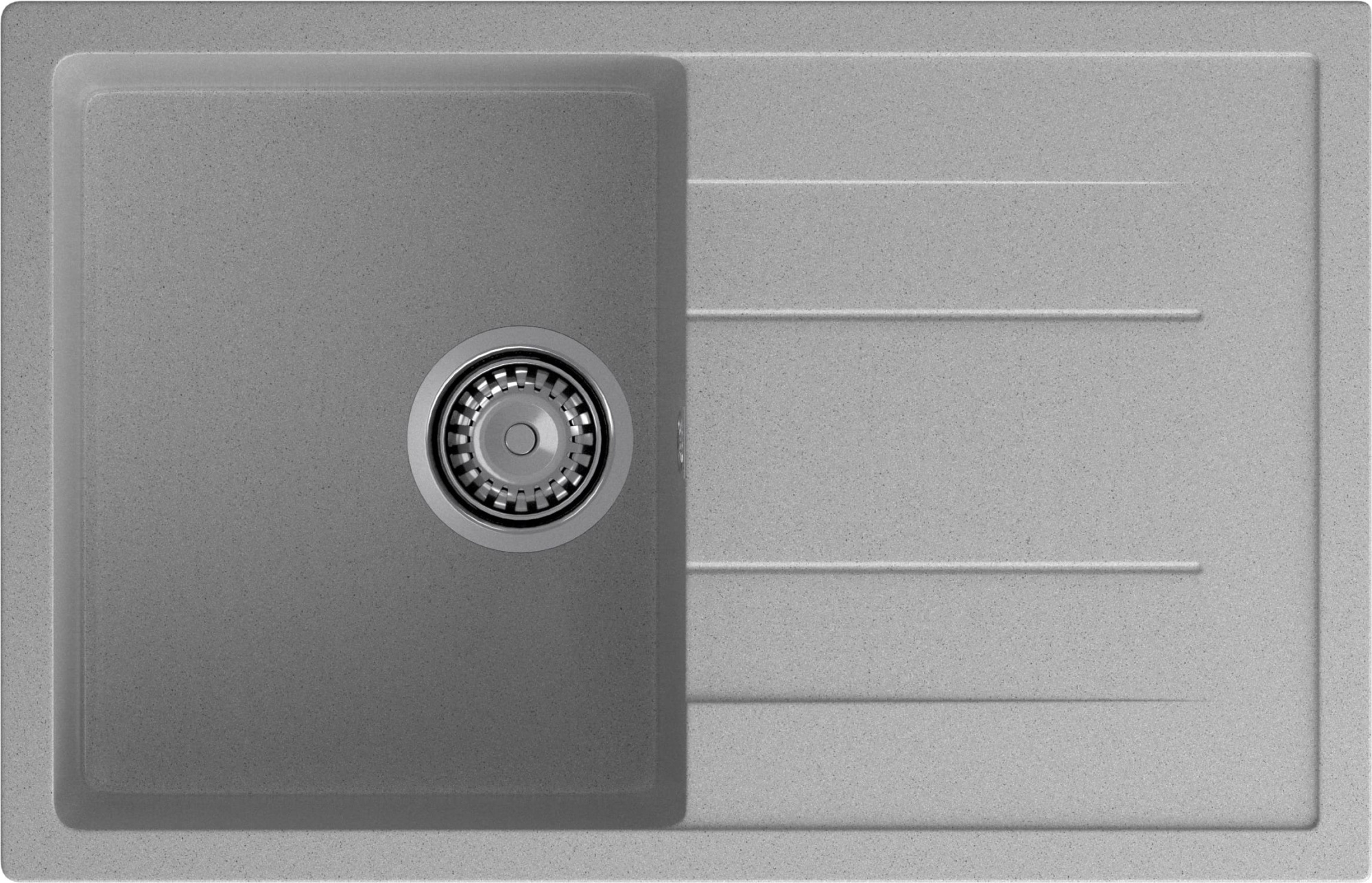 GRANFEST Мойка композит QUADRO GF-Q--780L  чаша с крылом 780*500 мм  серый арт.GF-