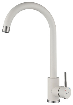 GRANFEST QUARZ Смеситель для кухни U-обр. D-35мм (белый)