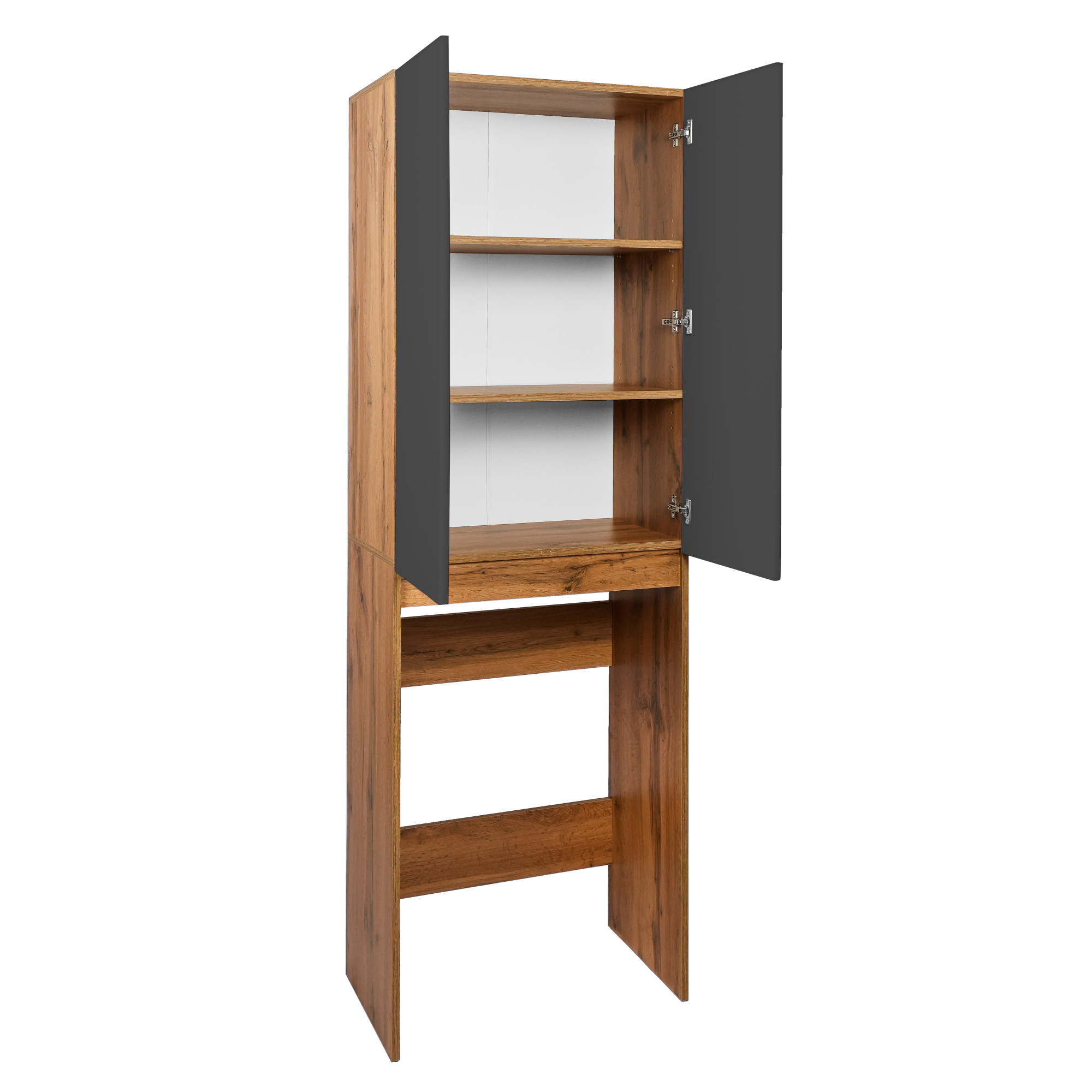 Шкаф для стиральной машины VIANT БОСТОН 65 напольный графит/дуб вотан (VBOS645G-SHSM)