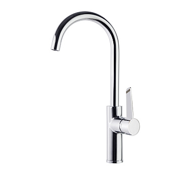 Смеситель высокий для кухни однорычажный с поворотным изливом KITCHEN 380602MC