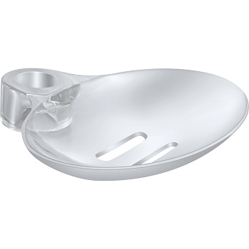 Мыльница СЛАВЕН СЛ-ЗП-052 на душевую штангу 19 мм, пластиковая прозрачная