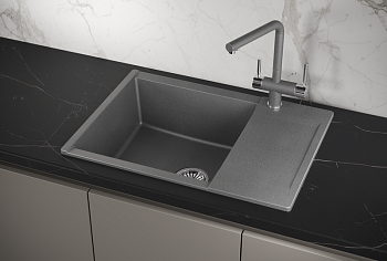 Кухонная мойка GRANULA (7003, ГРАФИТ)