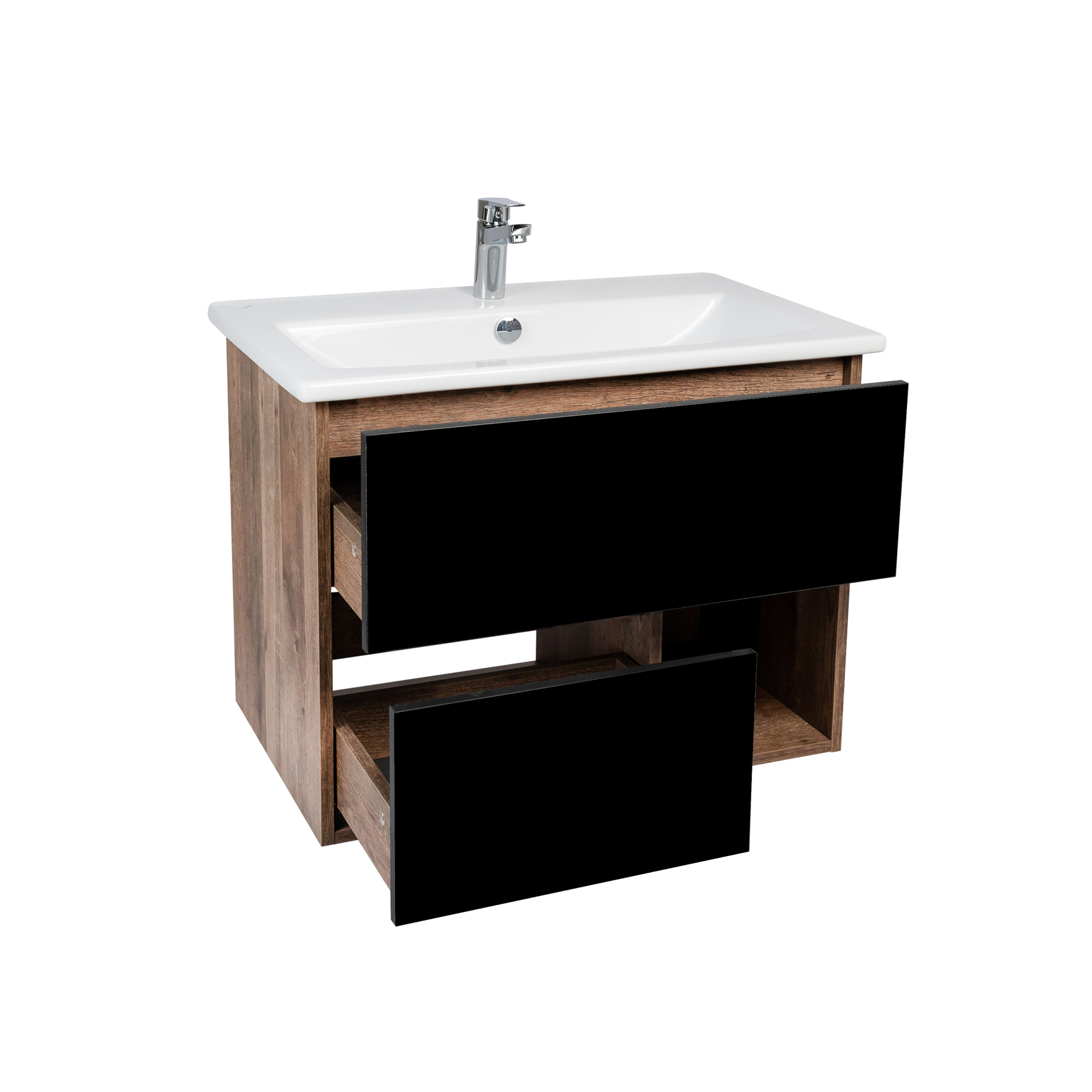 Тумба под раковину VIANT ЛЮКСЕМБУРГ 75 подвесная черный (VLUX75ELCH-T2YP)