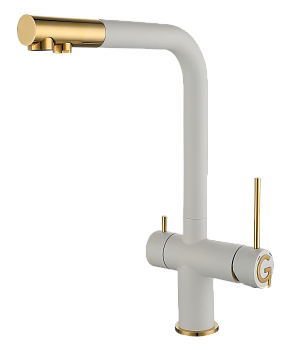 Смеситель для кухни RIVELATO Lugano с краном питьевой воды иней золото (1523513 brina oro)