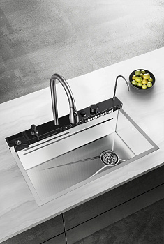 Кухонная мойка многофункциональная ПРОФСАН PSM-9941ST готовое решение со смесителем, нержавеющая сталь