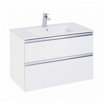 GAP Тумба под раковину GAP 80, белый глянец, 2 ящ., ROCA