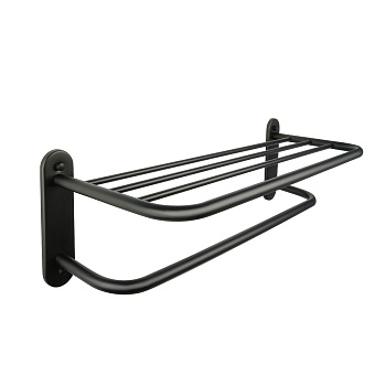 Полка для полотенец черная 66 см (FIXSEN HOTEL (FX-31015В)