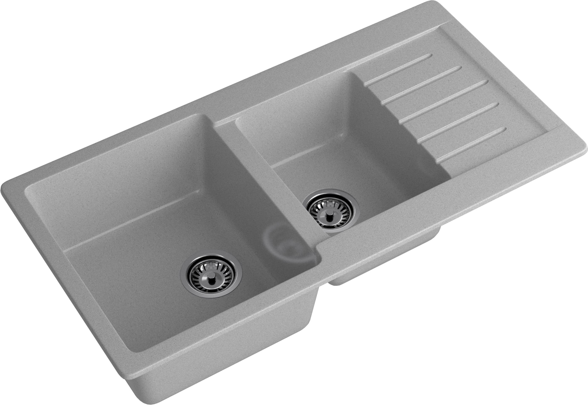 GRANFEST Мойка композит PRACTIK GF-P--980KL  2 чаши с  крылом 980*510 мм  серый  арт.GF-