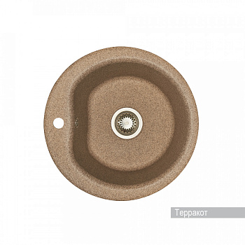 Мойка для кухни  Мида 510x510x210 мм,круглая, терракот