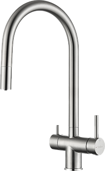 Смеситель для кухни RIVELATO Trevi гибкий излив с краном питьевой воды нержавеющая сталь (2433505 BS)
