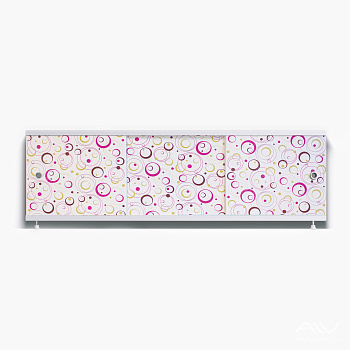 ОПТИМА_Decor Экран для ванны 170 см,ПВХ с офсетной печатью,(геометрия круги лиловые), ALAVANN