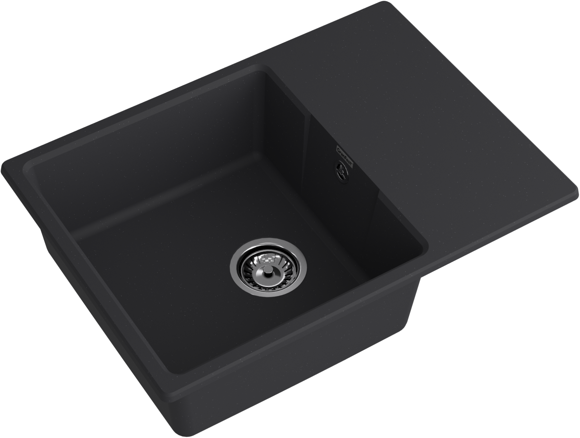 GRANFEST Мойка URBAN 668L  1-чаша+крыло 680*490мм черный арт.GF-UR-