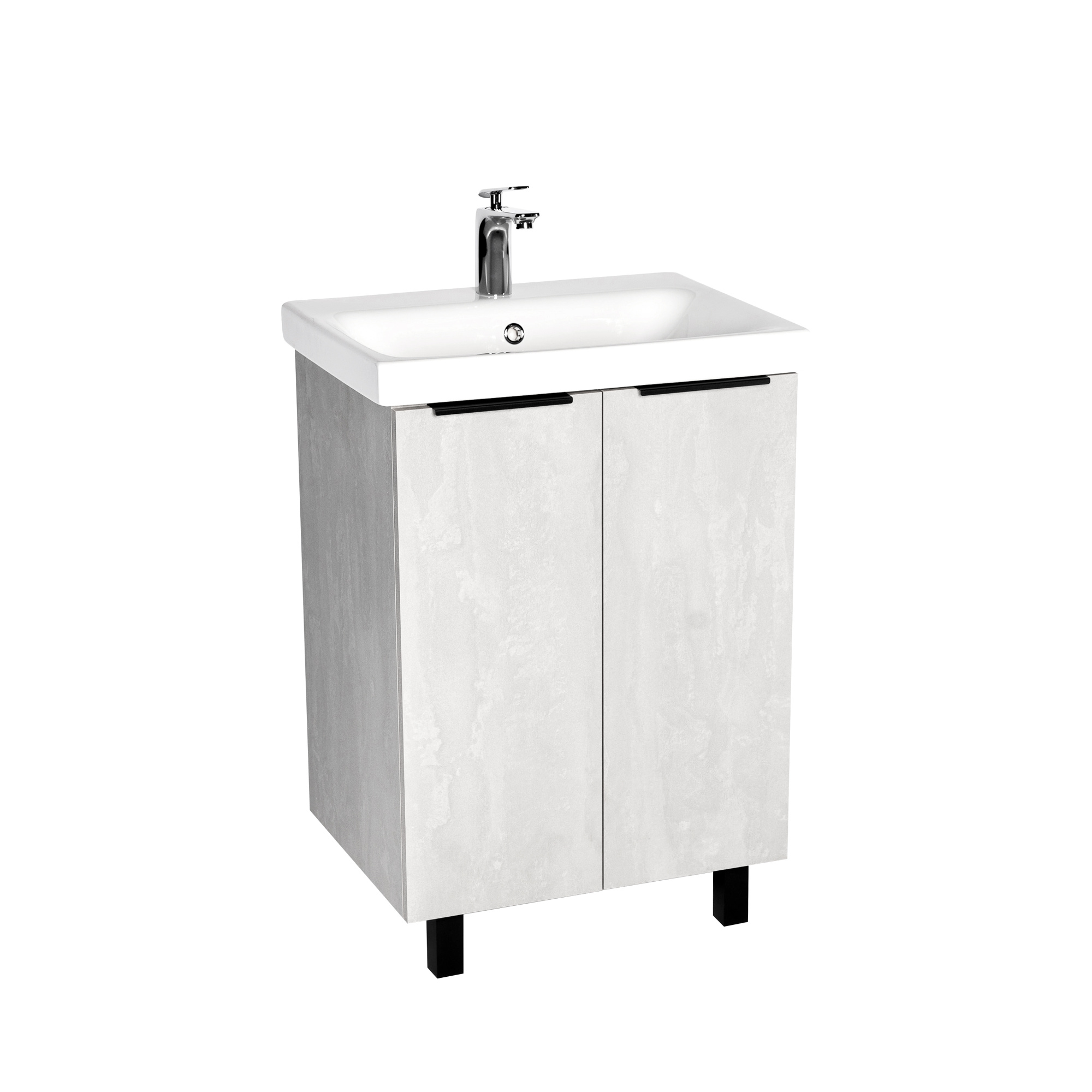 Тумба под раковину VIANT БЕРЛИН 60 напольная цемент (VBER60MDC-T2ST)