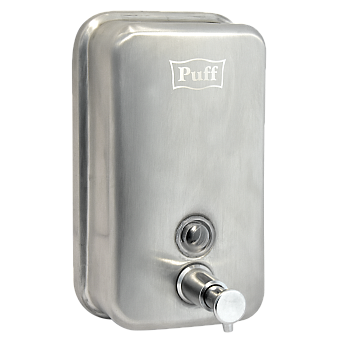 Дозатор для жидкого мыла из нерж. стали, матовый puff-8608m, хром матовый, 800 мл, 19х12х12 см