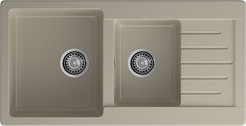 GRANFEST Мойка композит PRACTIK GF-P--980KL  2 чаши с  крылом 980*510 мм топаз  арт.GF-