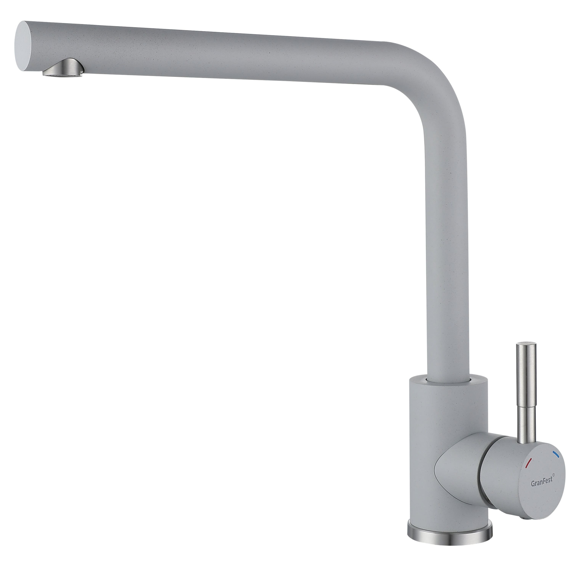 GRANFEST QUARZ Смеситель для кухни Г-обр. D-35мм (серый)