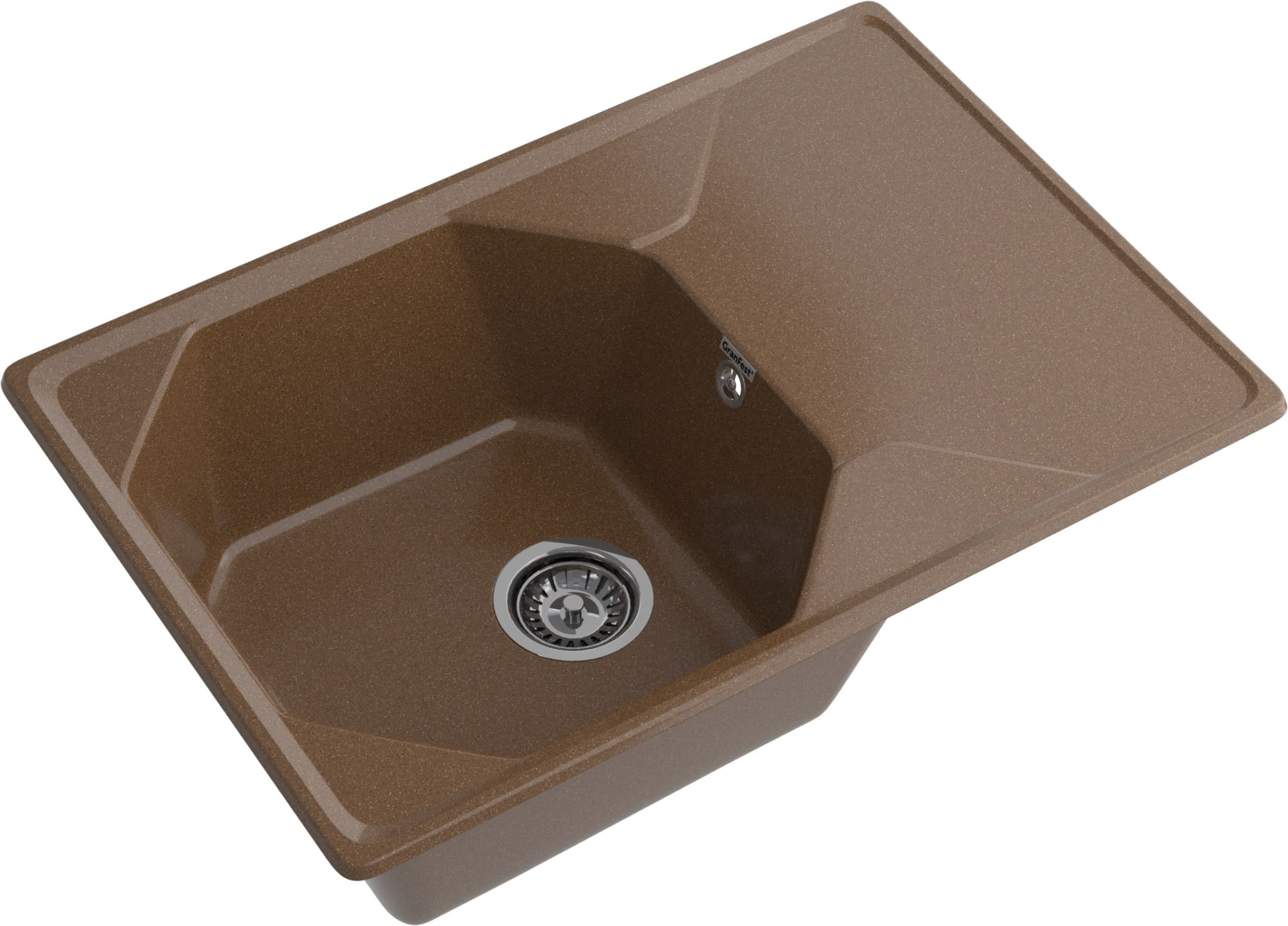 GRANFEST Мойка композит UNIQUE, GF-U-740L, чаш+кр 740*500, терракот