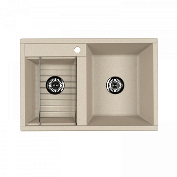 Мойка для кухни  Делия 78 DBL  780x520x218 мм, прямоуг. с крылом, шампань