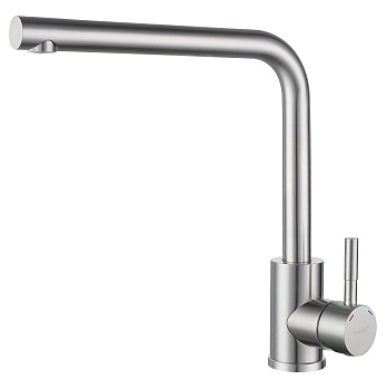 GRANFEST QUARZ Смеситель для кухни Г-обр. D-35мм (нержавейка)