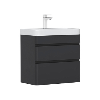 Тумба EQUIL Eltoro 70 подвесная 2 ящ. черный софт (под раковину 9595-70)