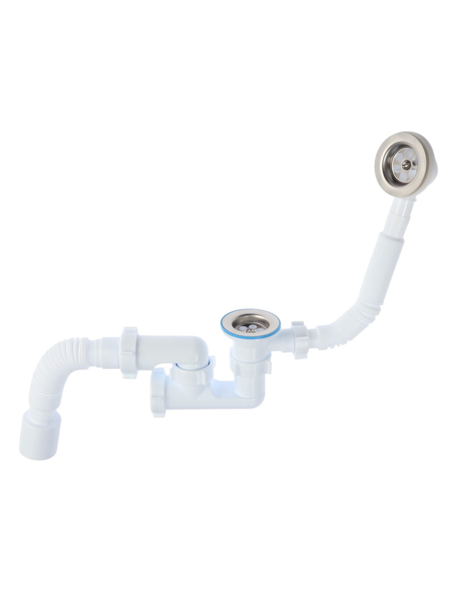 Сифон для ванны АНИ Пласт Варяг C6255 1 1/2 дюйма 40 регулируемый с гибкой трубой 40х50