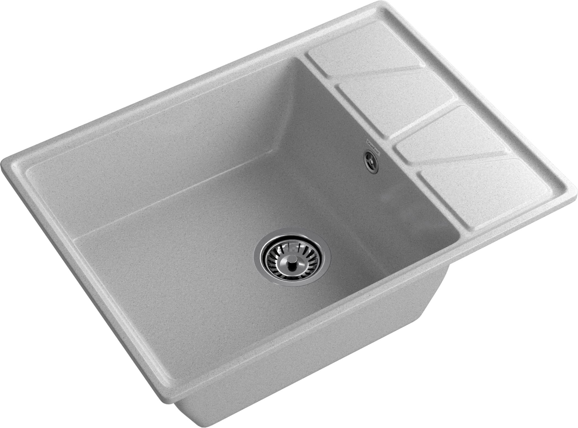 GRANFEST Мойка композит VERTEX, GF-V-680L, чаш+кр 680*500, серый