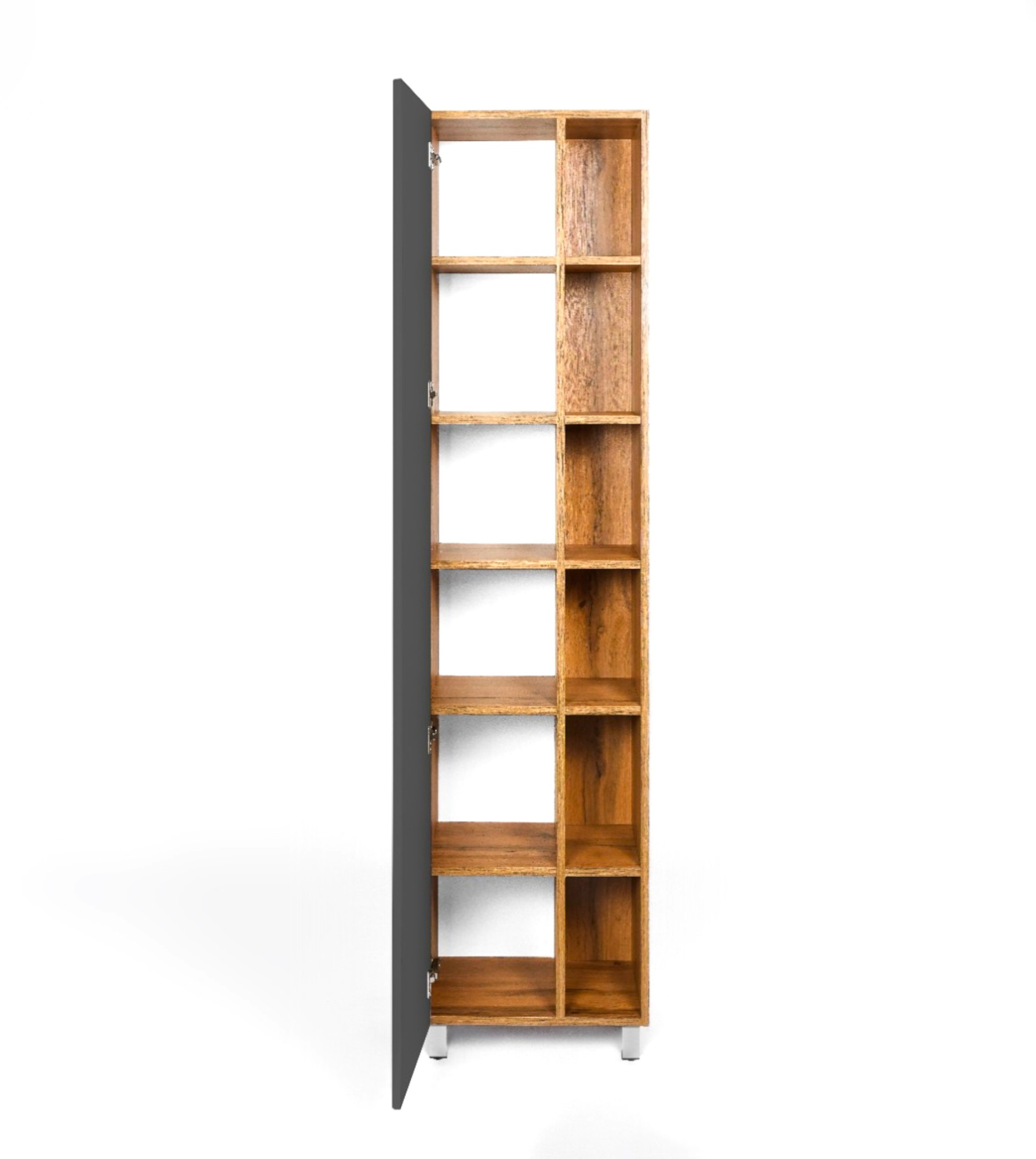 Шкаф-пенал VIANT БОСТОН 45 напольный графит/дуб вотан (VBOS450G-PEN)