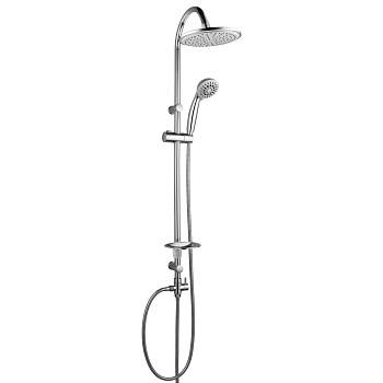 Душевой гарнитур без смесителя c верхней душевой лейкой "Тропический дождь", с аксес., хром. LEMARK
