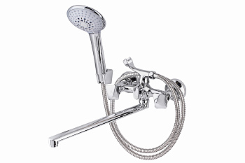 Смеситель для ванны с душем ПРОФСАН ПСМ-184-38 КВАДРО тип См-ВУДРНШлА