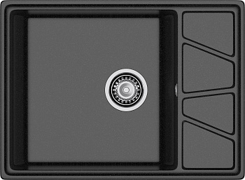 GRANFEST Мойка композит VERTEX, GF-V-680L, чаш+кр 680*500, черный