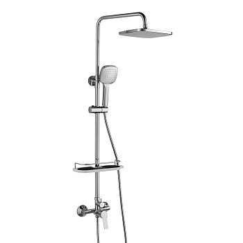 RS29 Смеситель для душа, без излива с верх.лейкой 'Троп.дождь', р/ОД, хром, ROS, RS29-45