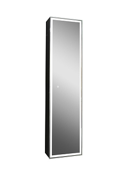 Зеркало-шкаф Mirror Box black Led 400х1600