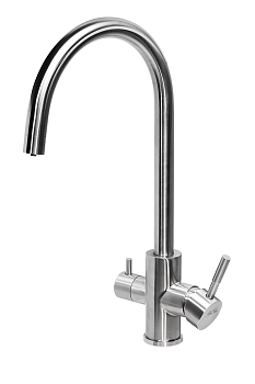 Смеситель для кухни ПРОФСАН ПСМ-300-11 STEEL нержавеющая сталь AISI-304с подключением фильтра тип См