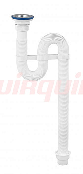 Сифон гофрированный VIR с неражавеющей чашкой D70 мм. (1 1/4 - D40/50), VIRPLAST