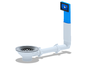 Перелив жесткий для мойки АНИ Пласт N305 с прямоугольным вертикальным корпусом 3 1/2 дюйма
