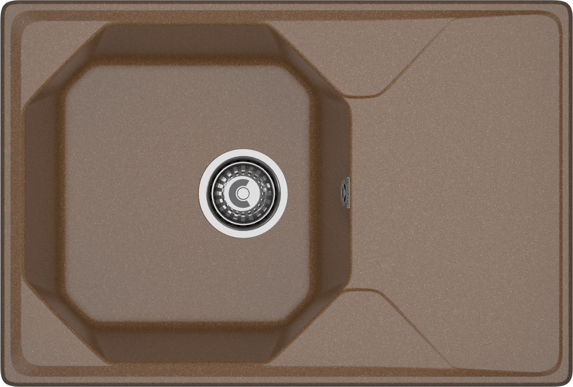 GRANFEST Мойка композит UNIQUE, GF-U-740L, чаш+кр 740*500, терракот