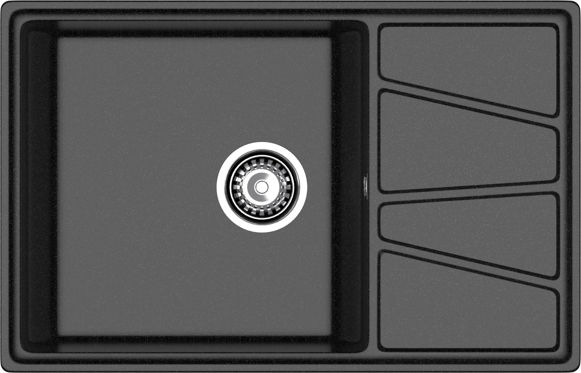 GRANFEST Мойка композит VERTEX, GF-V-780L, чаш+кр 780*500, черный