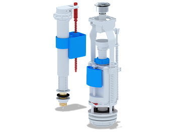 Набор с ниж. под. 1/ 2 латунь кнопка хром. двойная, ANI PLAST