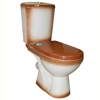 КОМФОРТ Унитаз-компакт (КОМФОРТ+) с арматурой, сиденьем, креплением, коричневый ROSA