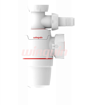 Сифон, WIRQUIN NEO 1 ¼ х 40 мм  без выпуска с отводом под ст.маш., WIRQUIN