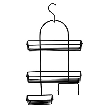 Полка прямоугольная двухэтажная с мыльницей черная Fixsen FX-970B
