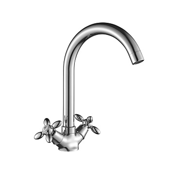 DR53 Смеситель для кухни, пов.излив 178мм, р/ДВ, хром, DR, DR53028