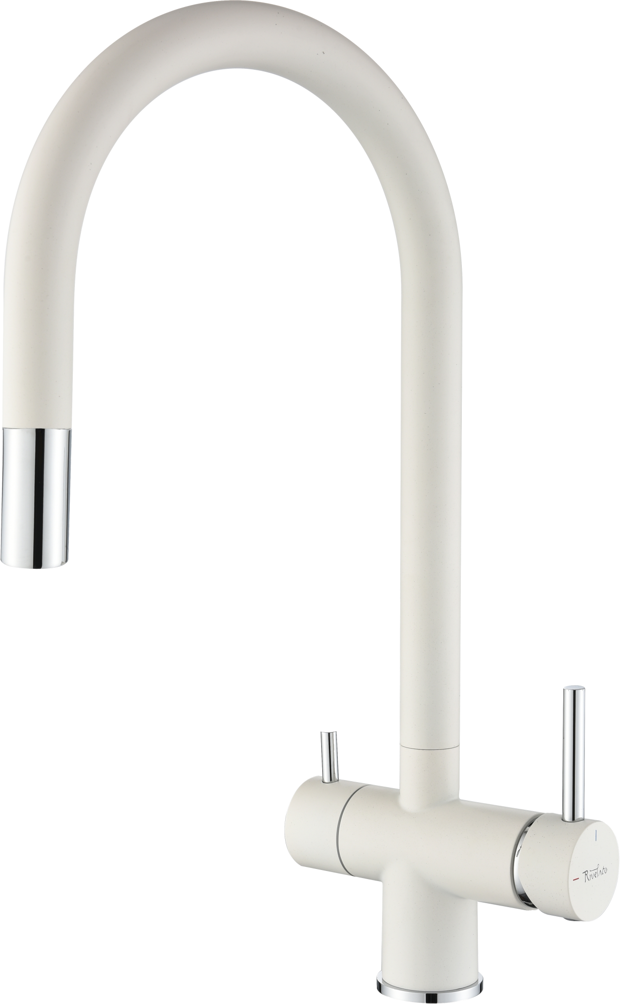 Смеситель для кухни RIVELATO Trevi гибкий излив с краном питьевой воды иней хром (2433505 brina cromo)